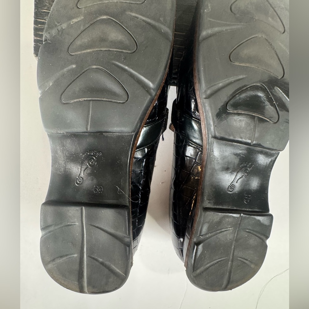 Helle Comfort Remu’s Black Croc Embossed Comfort Loafers Women’s 8.5 - Picture 7 of 9